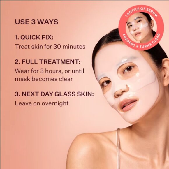 🌶4/$12 NIP Peach & Lily Glass Skin Ginseng Collagen Mask Full Size Retail $8.00 - Picture 3 of 8